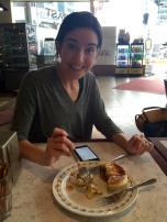 Eating Meat Pie in Auckland