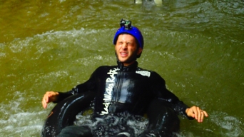 Jumping Into Freezing Water at Waitomo Caves